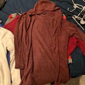 Cardigan with hoodie